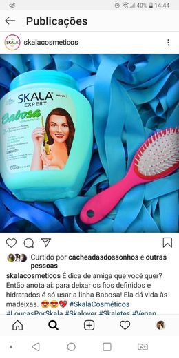 Skala Babosa 2 em 1 creme para pentear e máscara.