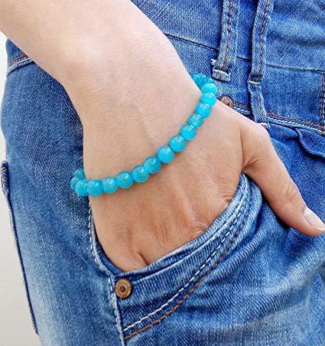 Productos LOVEKUSH Beautiful AAA++ Quality Womens Bracelets 8 mm Mens Bracelet Blue Cat's