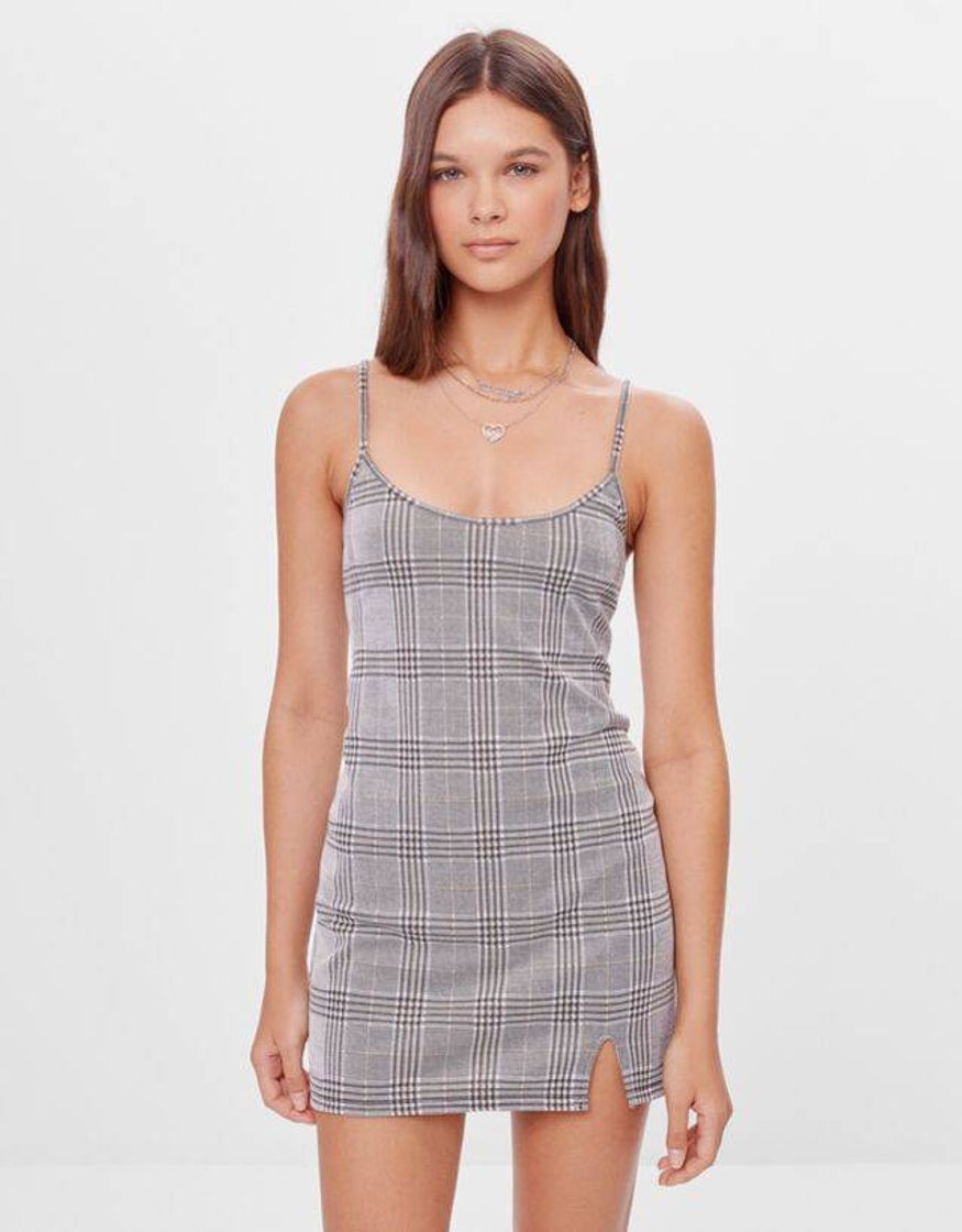 Social Vestido xadrez Bershka