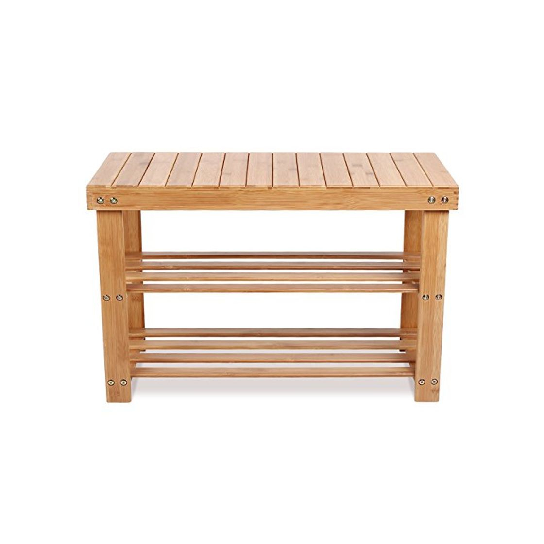 Homfa Banco Zapatero Bambú Estantería para Zapatos con 3 estantes para Entrada Salón Dormitorio Baño 70x28x46cm