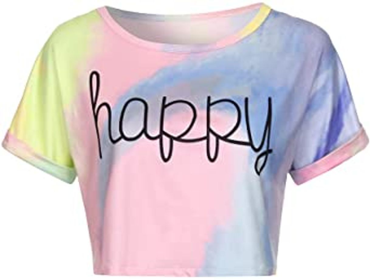 Social Goodsatar Mujer Rosa Manga corta Casual Camiseta Mezcla de algodón Cuello en V Chaleco Tops Blusa (S