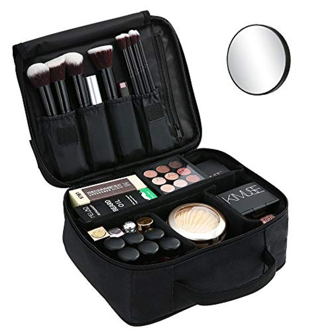 Social Bolsa de Maquillaje Ligera PortátilBolsa de Almacenamiento de Maquillaje con Asa Acolchada
