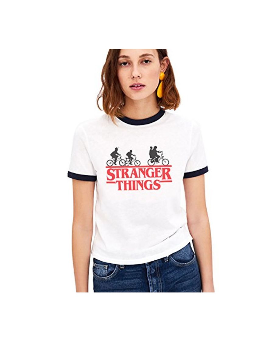 Social Shirt Ringer Tee Stranger Things Camiseta Mejores Amigas Best Friend Impresión T-Shirt