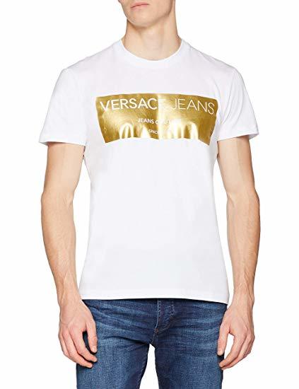 Fashion Versace Jeans Couture Man T-Shirt Camiseta de Tirantes, Blanco