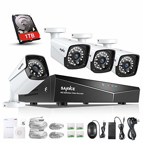 Electronic SANNCE Kit Sistema de Seguridad XPOE 1080P 4CH NVR y 4 IP