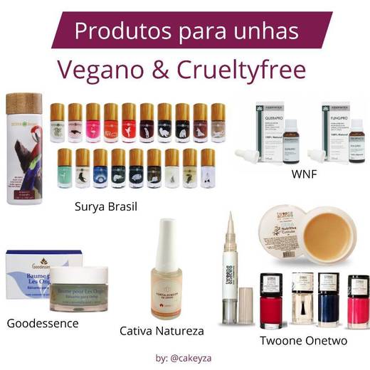 Produtos para unhas Veganos e Crueltyfree 