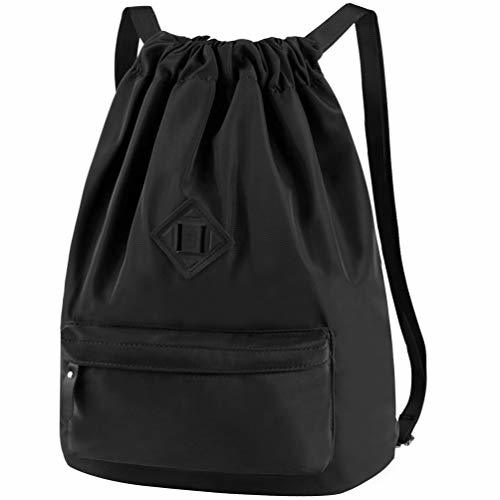 Product Vbiger Mochila de Cuerda Unisex Negro para Deporte Gimnasio Yoga Nadar