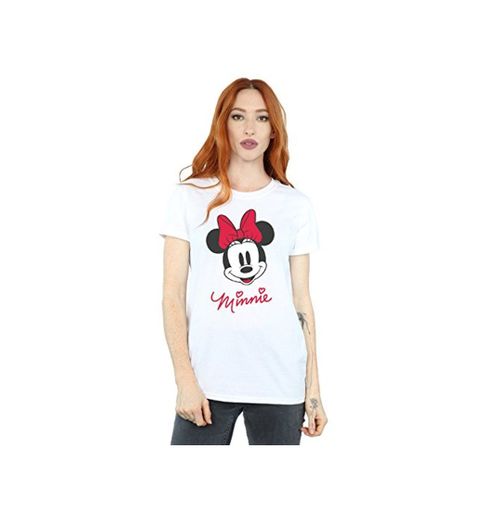 Disney mujer Minnie Mouse Face Camiseta Del Novio Fit XX