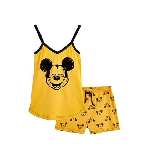 Disney Pijamas Mujer, Ropa Mujer de Algodón, Pijama Mujer Verano Corto de