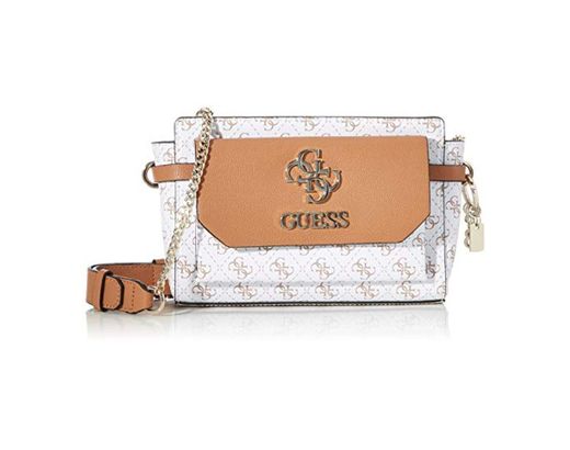 Guess Esme Crossbody Top Zip, bolso bandolera para Mujer, Blanco