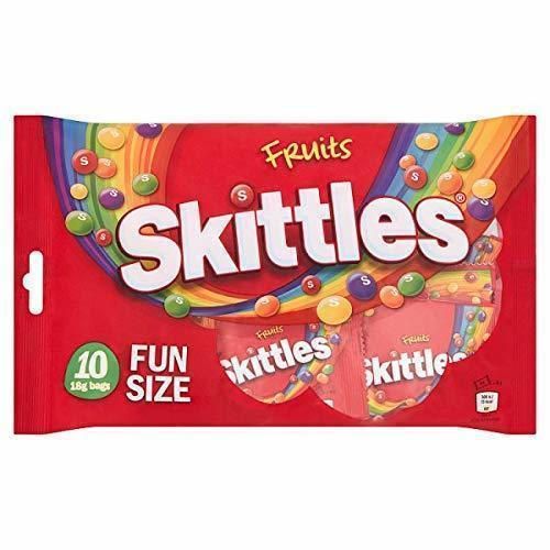 SKITTLES CHEWY FRUIT FLAVOUR CANDIES IN CRISP SUGAR SHELL FUN SIZE PACK