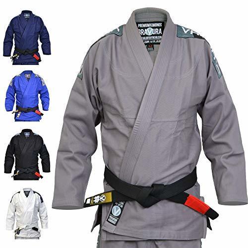 Place Valor Bravura BJJ GI Kimono color gris con cinturón blanco de regalo