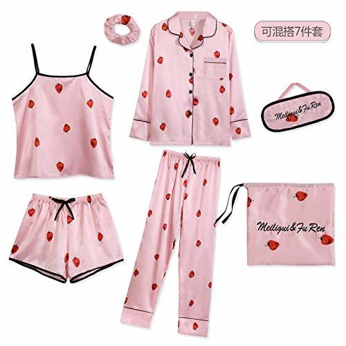 Fashion NO LOGO TZZD Pijama de 7 Piezas 2019 para Mujer