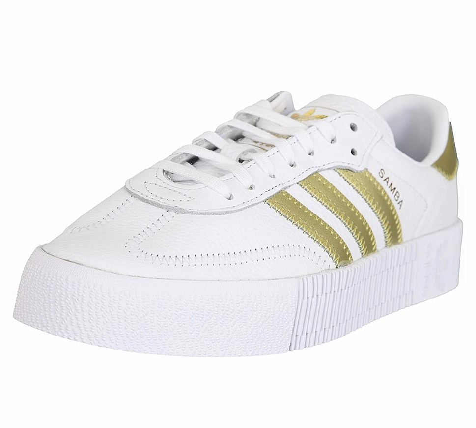 Producto Tênis da adidas branco com listras douradas 