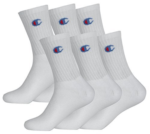 Fashion Champion LEGACY CREW SOCKS X6 Calcetines de Deporte, Blanco, 39-42