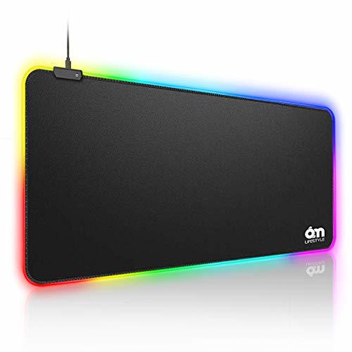 Social 6amLifestyle Alfombrilla de Ratón Ordenador Gaming RGB Grande XXL 800*300*4