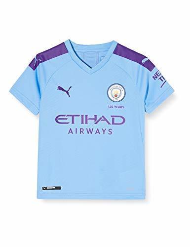 Social Puma Kid's MCFC HOME Shirt Replica SS Jr with Sponsor Logo Jersey