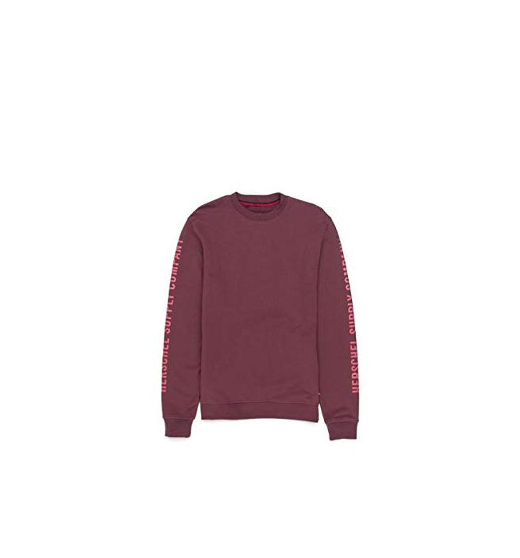 Herschel Men's Crewneck Sleeve Print Plum/Mineral Red