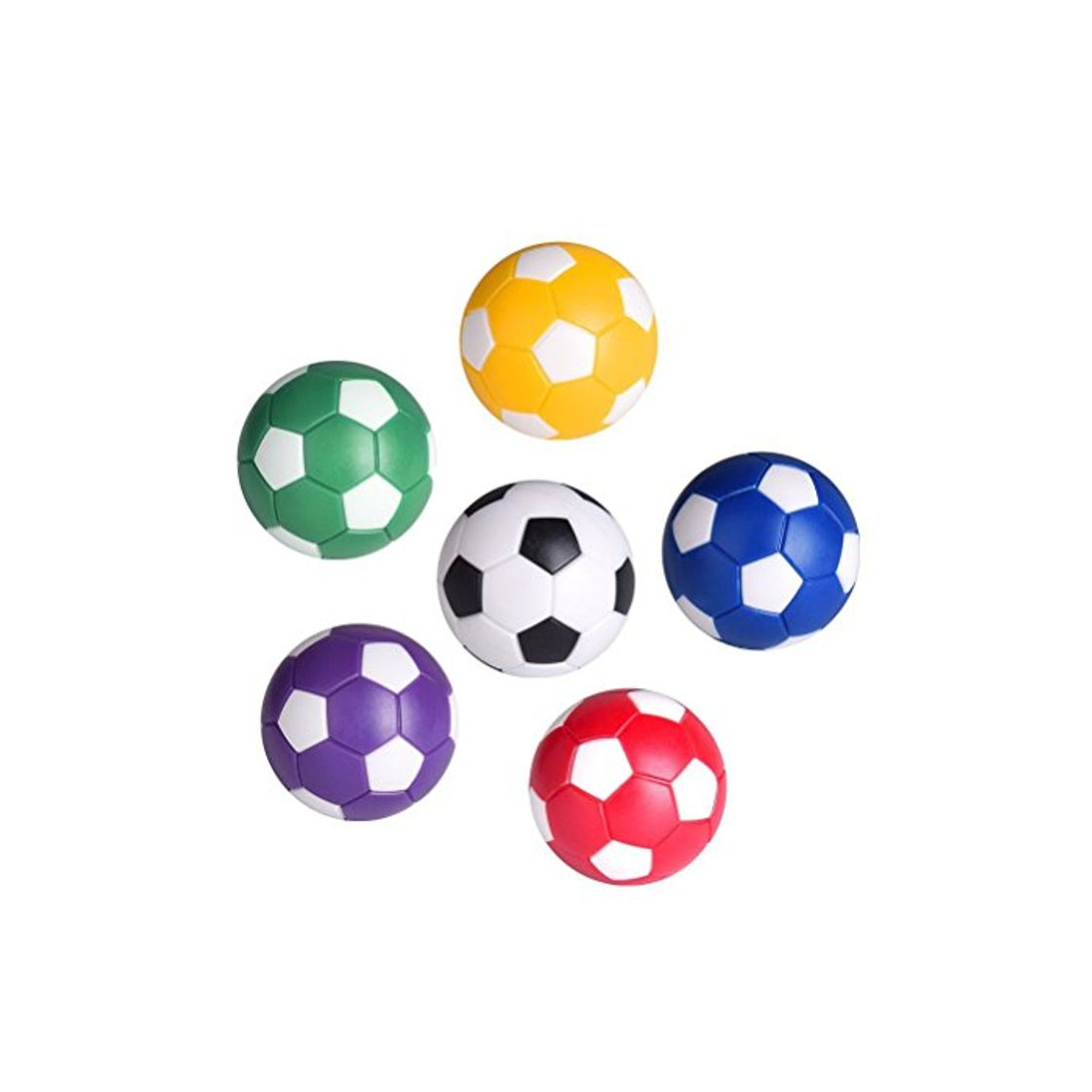 Product LIOOBO 6 Pcs 36mm Futbolines Plástico Mesa Mini Pelotas de fútbol