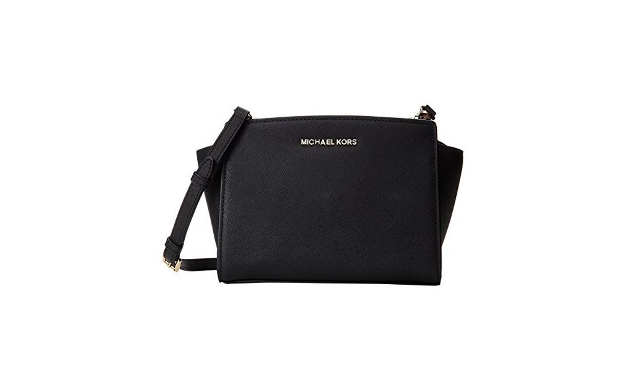 Fashion Michael Kors Selma Medium Messenger, Bolso bandolera para Mujer, Negro