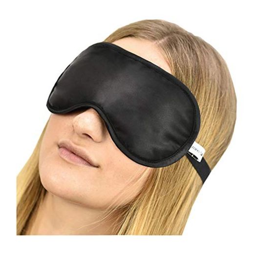 Jasmine Silk Pure Silk Sleep Eye Mask Stein Antifaz Mascara Color Negro