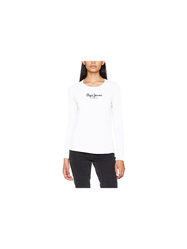 Moda Pepe Jeans New Virginia, Camiseta Para Mujer, Blanco