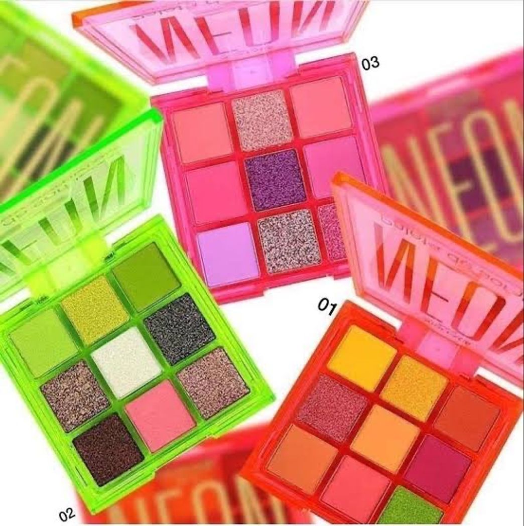 Moda paleta de sombras neon - new face