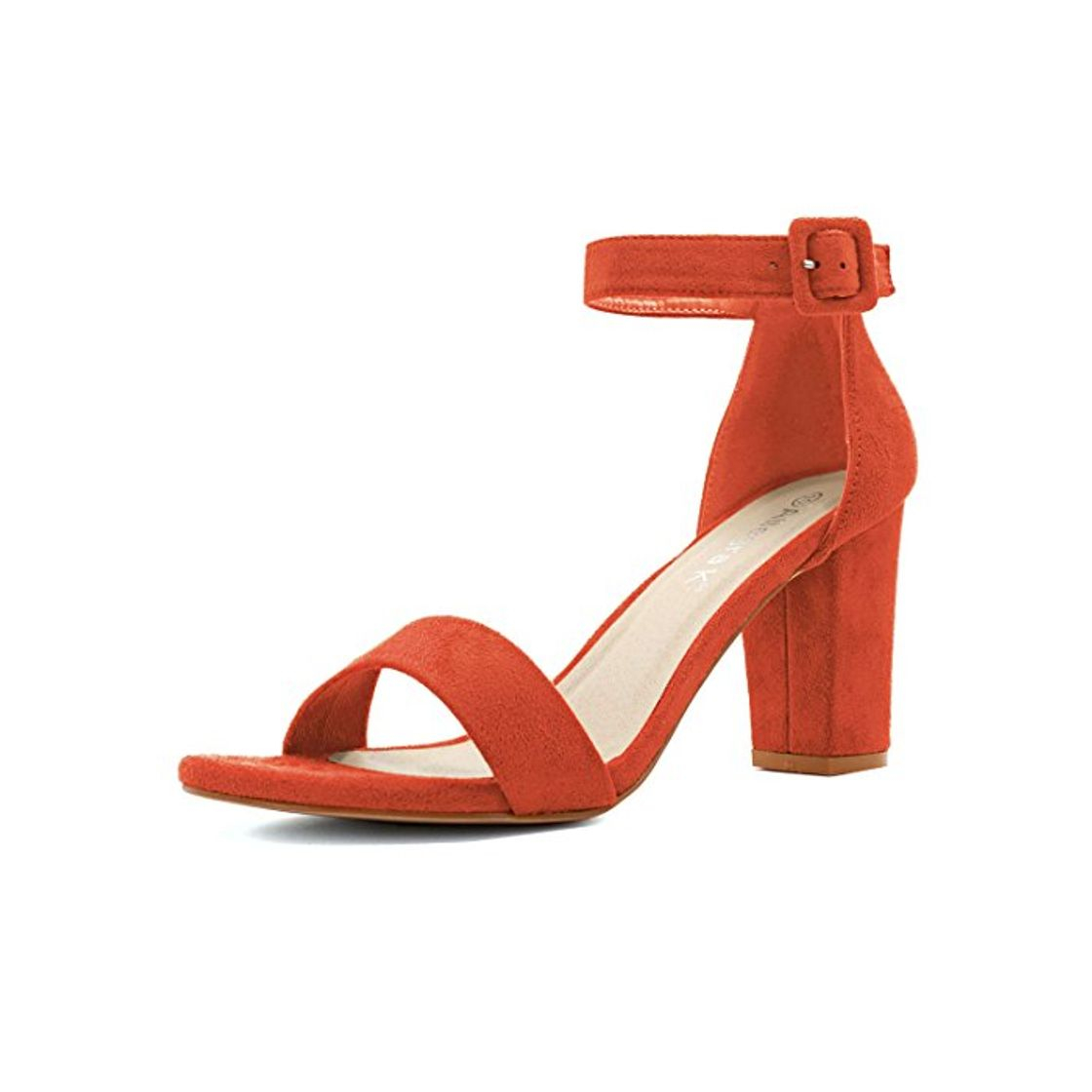 Fashion Allegra K Sandalias De Tacón Alto para Mujer Zapatilla con Punta Abierta Correa De Tobillo Naranja 36