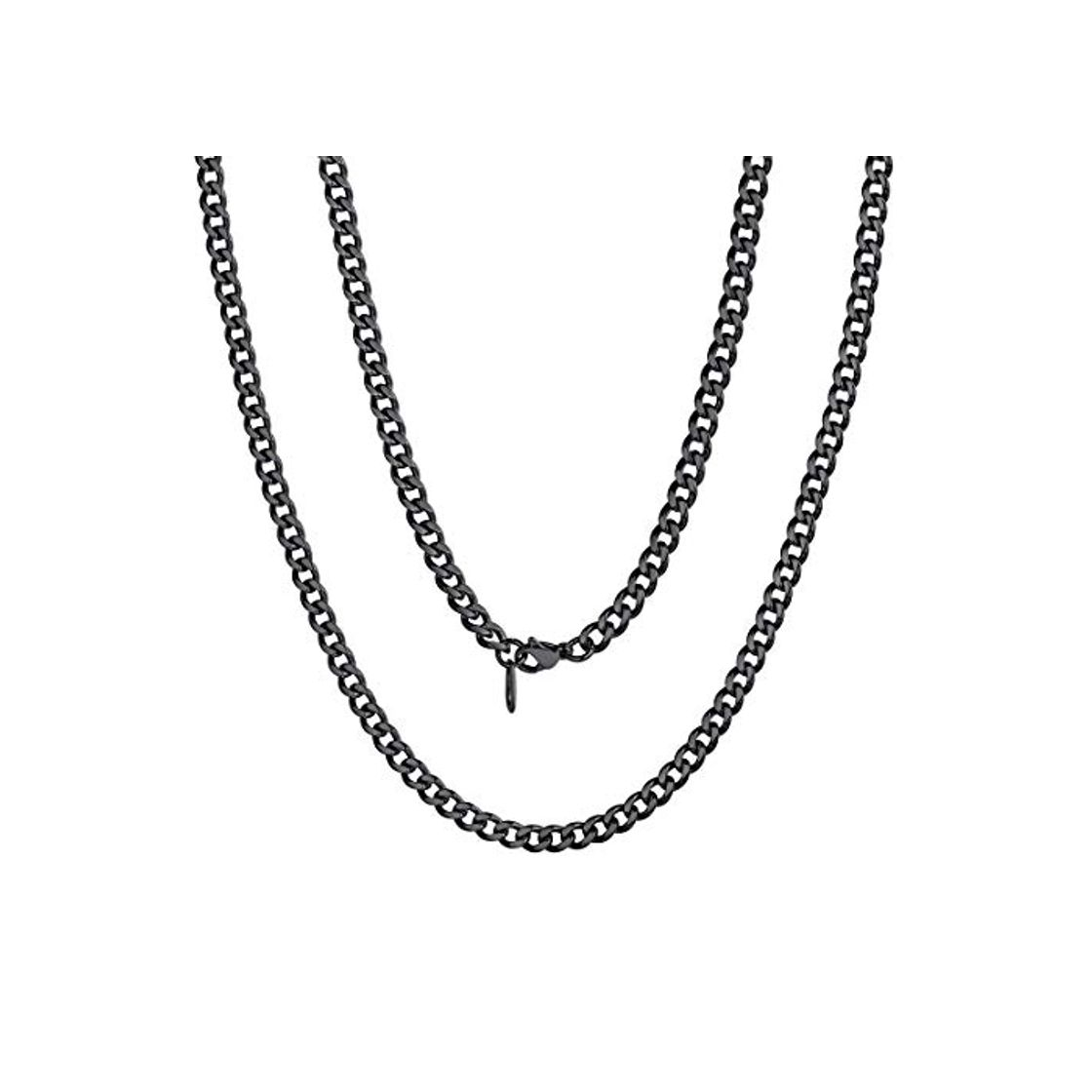 Estilo Punk Enlace de Eslabones Curb Chains Acero Inoxidable Color Oscuro 5mm Ancho 51cm Largo Bisutería Dudadera Uso Diario
