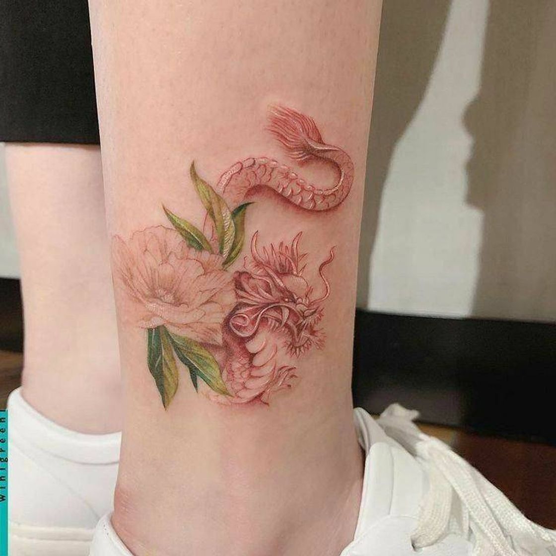 Social Pink dragon tattoo