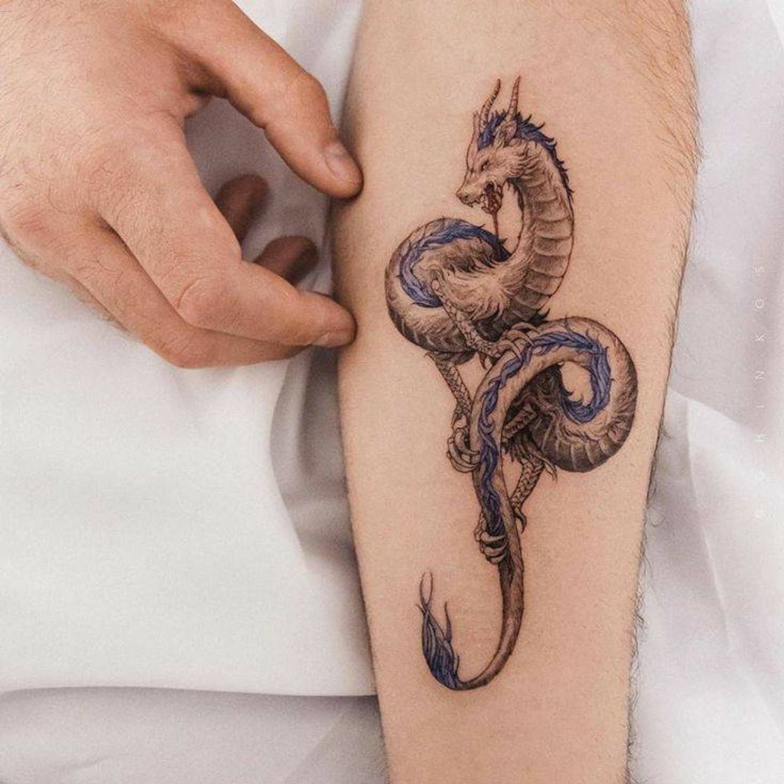 Social Beautiful blue dragon tattoo