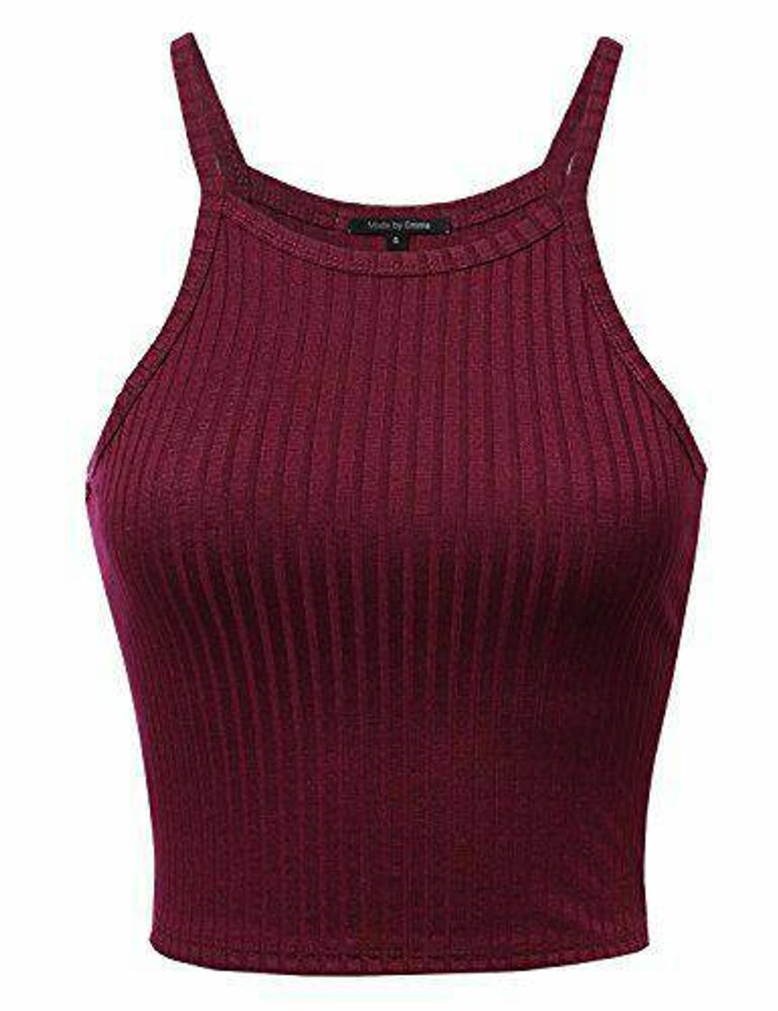 Social Red ribbed crop top
