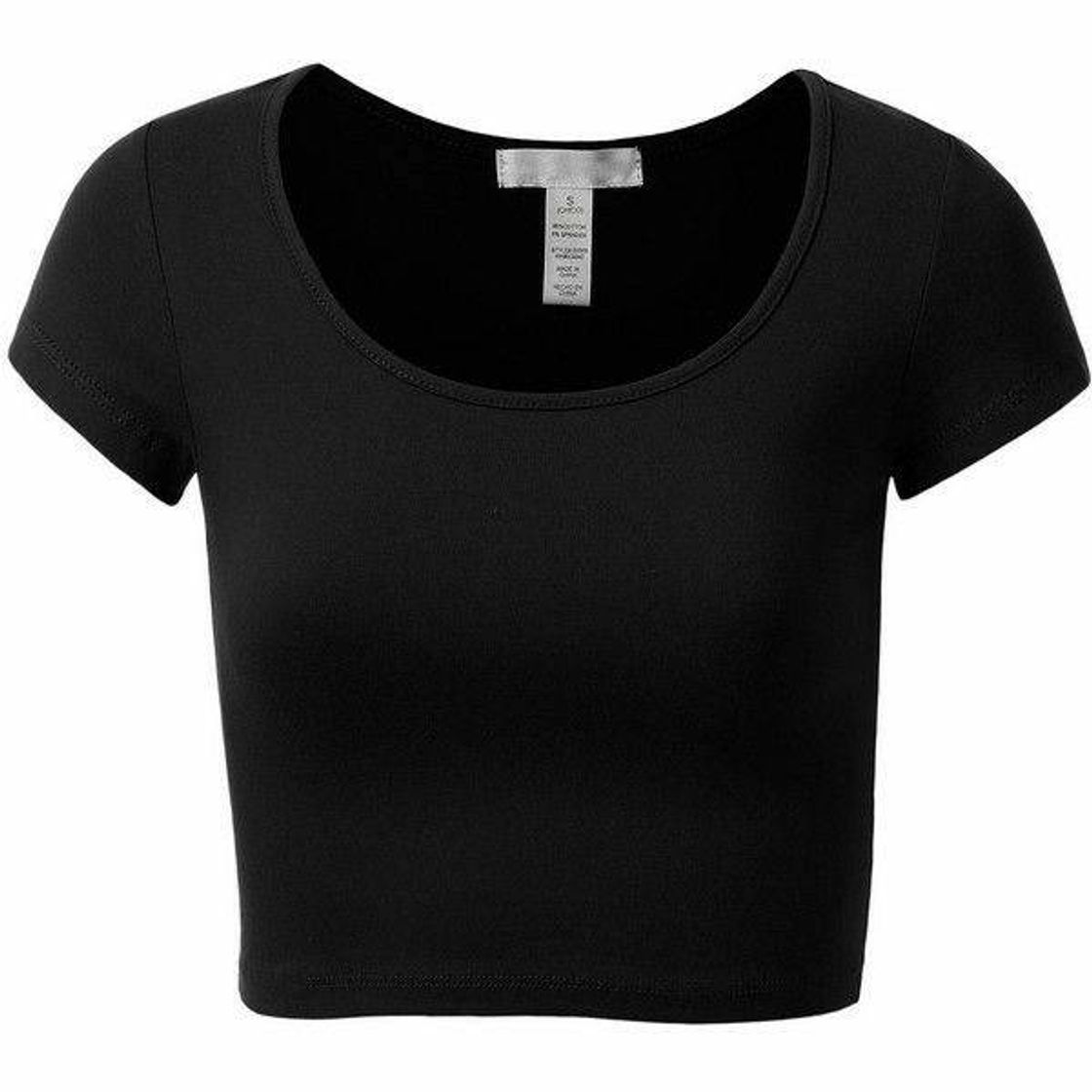 Social Black short sleeve crewneck cropped top