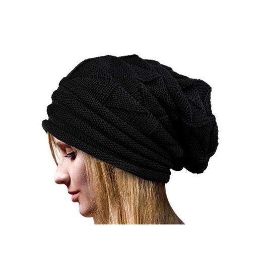 Tuopuda Crochet Invierno Gorro Punto Caliente Cozy Mujeres Grande Sombrero Moda Diseño