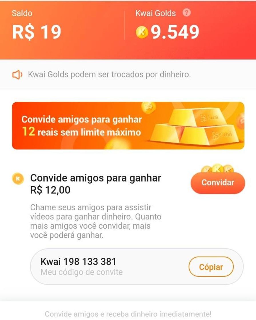 Aplicação Ganhar dinheiro apenas ASSISTINDO VÍDEOS é fácil e real.