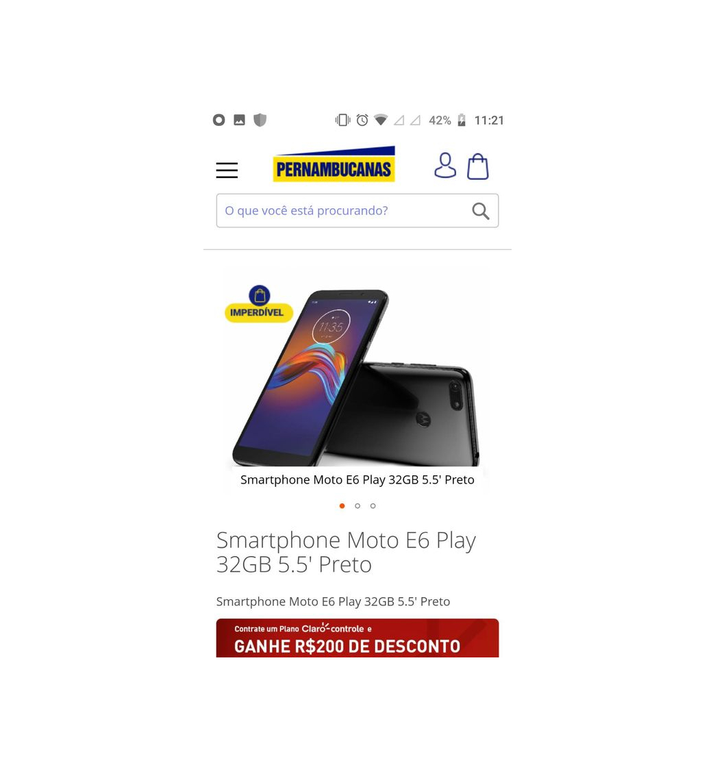 Product Smartphone Moto E6 Play 32GB 5