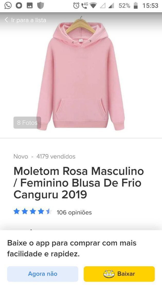 Moda Moletom rosa