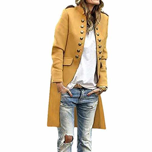 Moda Kunfang Mujeres Chaqueta Blazer Larga Otoño Invierno Trajes Manga Larga Botón Feminino