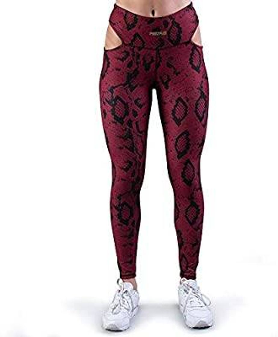 Fashion Prozis X-Sense Leggings de Zephyr Snake, Bordéus, M

