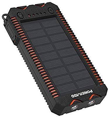 Fashion Carregador solar portátil POWERADD com 12000mAh, bateria ext