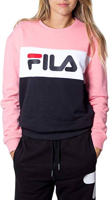 Moda Fila Leah Crew Sweat Ladies Sweatshirt Preto-Rosa

