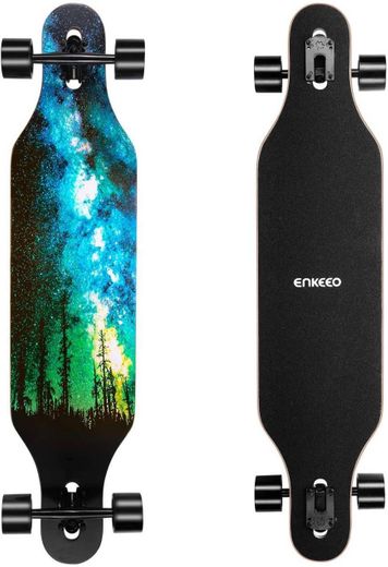 ENKEEO 23x103.5cm Longboard, ABEC-11 skate flexível de rolam