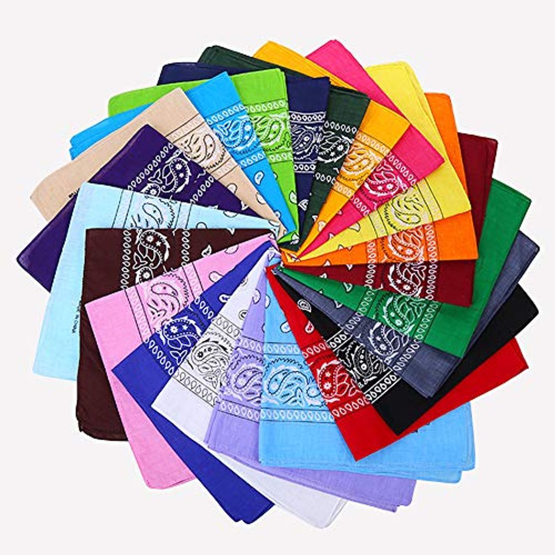 Producto VIPITH - Pack de 12 bandanas de algodón con estampado de cachemira,