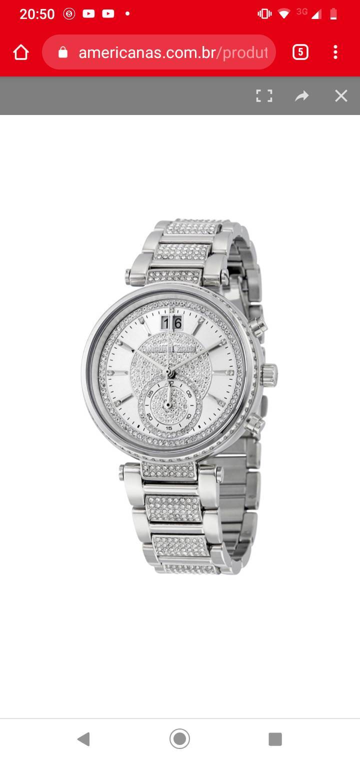 Fashion Relógio Michael Kors Sawyer Prata - MK6281/1KN