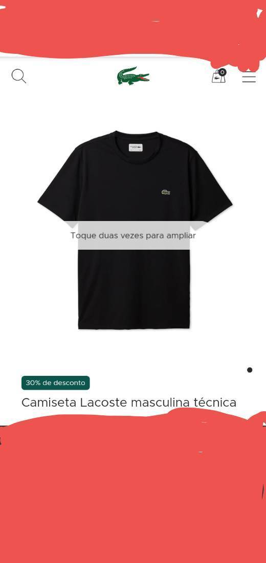 Moda Lacoste - Camiseta Lacoste Técnica - Preto - 5/L