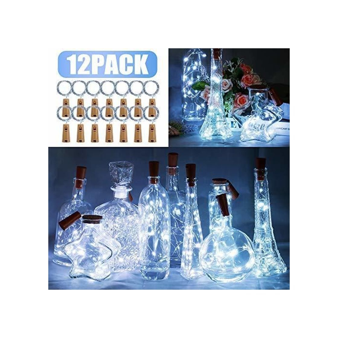 Producto Luz de Botellas 12 Paquetes BIG HOUSE 2M 20 LEDs Alambre de