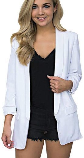 Mujeres Blazer Elegante Oficina Traje de Chaqueta Outwear Casual STRIR