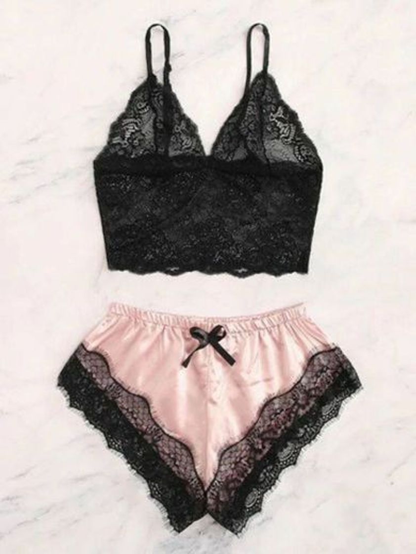 Fashion Conjunto de Lingerie de Renda flor