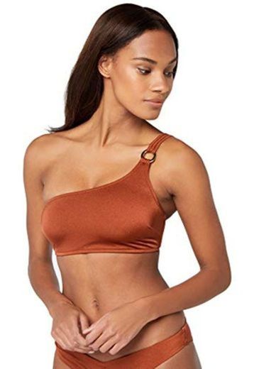 Marca Amazon - IRIS & LILLY Parte de Arriba de Bikini asimetrico