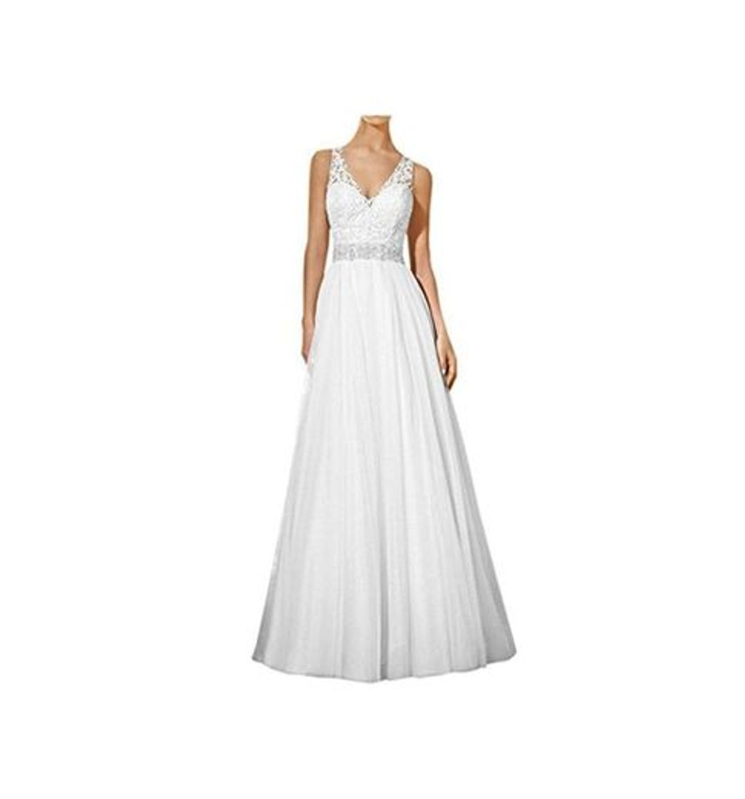 Social JAEDEN Mujer Vestido de Boda Largo Tul Vestido de Novia Vestido de